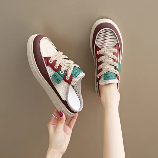 Fashion Trend Women's Shoes Soft Comfortable Breathable Flat Half Slipper Casual Shoes Outdoor Casual Sports Shoes Women Sneaker - Image 5