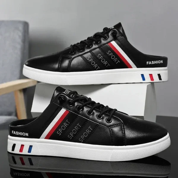Men's Sneakers 2025 New Half-slippers Men Casual Shoes Comfortable Loafers PU Leather Running Shoes Outdoor Zapatos Para Hombres