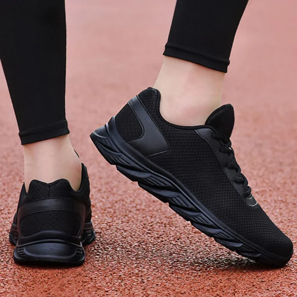 Mens Leather Sneaker Sports Shoes Simple Solid Color Fashion Summer New Pattern Mesh Breathable Classic Sneaker Zapatillas - Image 2