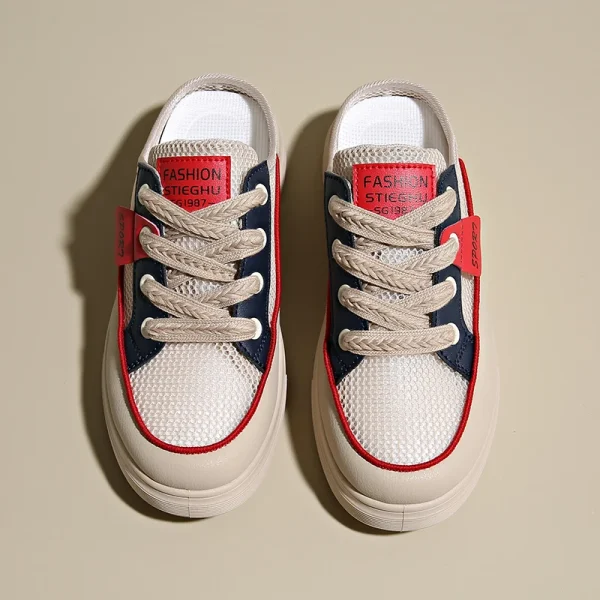 Fashion Trend Women's Shoes Soft Comfortable Breathable Flat Half Slipper Casual Shoes Outdoor Casual Sports Shoes Women Sneaker - Image 3