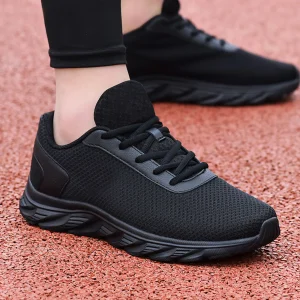 Mens Leather Sneaker Sports Shoes Simple Solid Color Fashion Summer New Pattern Mesh Breathable Classic Sneaker Zapatillas