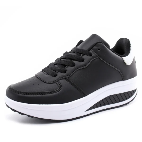 Women Shoes Lace Up Leather Shoes Sports Shoes Student Increase Platform Sneakers Outdoor Walking Women Shoes Zapatos De Mujer - Image 2