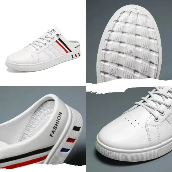 Men's Sneakers 2025 New Half-slippers Men Casual Shoes Comfortable Loafers PU Leather Running Shoes Outdoor Zapatos Para Hombres - Image 3