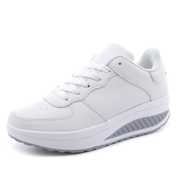 Women Shoes Lace Up Leather Shoes Sports Shoes Student Increase Platform Sneakers Outdoor Walking Women Shoes Zapatos De Mujer - Image 3
